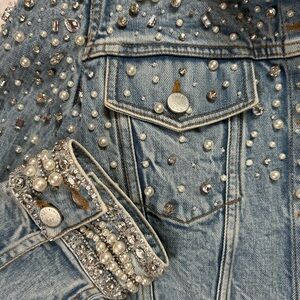 Alice + Olivia Jeans Embellished Denim Jacket